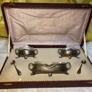 Set sale e spezie argento 800 e vetro